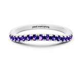 White gold Round Tanzanite Pavé Half Eternity Band with Shared Prong Setting_6