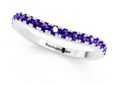 White gold Round Tanzanite Pavé Half Eternity Band with Shared Prong Setting_7