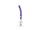 White gold Round Tanzanite Pavé Half Eternity Band with Shared Prong Setting_8