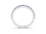 White gold Round Tanzanite Pavé Half Eternity Band with Shared Prong Setting_9