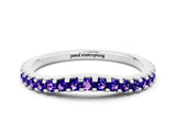 White gold Round Tanzanite Pavé Set Curved Wedding Band_10