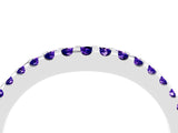 White gold Round Tanzanite Pavé Set Curved Wedding Band_14