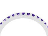 White gold Round Tanzanite Pavé Set Eternity Band with Micro Prong Setting_10