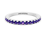 White gold Round Tanzanite Pavé Set Eternity Band with Micro Prong Setting_6