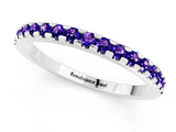 White gold Round Tanzanite Pavé Set Eternity Band with Micro Prong Setting_7