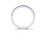 White gold Round Tanzanite Pavé Set Eternity Band with Micro Prong Setting_9