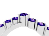 White gold Round Tanzanite Prong-Set Crossover Band_10