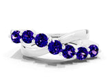 White gold Round Tanzanite Prong-Set Crossover Band_6