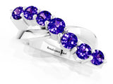 White gold Round Tanzanite Prong-Set Crossover Band_7