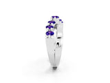 White gold Round Tanzanite Prong-Set Crossover Band_8