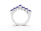 White gold Round Tanzanite Prong-Set Crossover Band_9