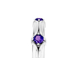 White gold Round Tanzanite Prong Set Milgrain Eternity Band_11