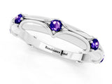 White gold Round Tanzanite Prong Set Milgrain Eternity Band_19