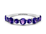 White gold Round Tanzanite Scalloped Prong Set Eternity Band_18