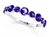 White gold Round Tanzanite Scalloped Prong Set Eternity Band_19