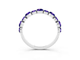 White gold Round Tanzanite Scalloped Prong Set Eternity Band_21