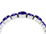 White gold Round Tanzanite Scalloped Prong Set Eternity Band_22