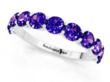 White gold Round Tanzanite Shared Prong Eternity Band_7