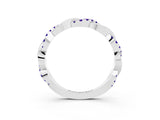 White gold Round Tanzanite Twist Eternity Band with Pavé Setting_21