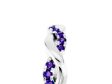 White gold Round Tanzanite Twist Eternity Band with Pavé Setting_23