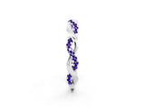 White gold Round Tanzanite Twist Eternity Band with Pavé Setting_8