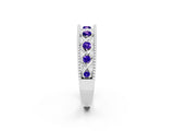 White gold Round Tanzanite Twist Milgrain Band with Bezel Setting_2