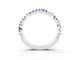 White gold Round Tanzanite Twisted Eternity Band with Pavé and Shared Prong Setting_21