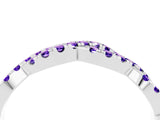 White gold Round Tanzanite Twisted Eternity Band with Pavé and Shared Prong Setting_34