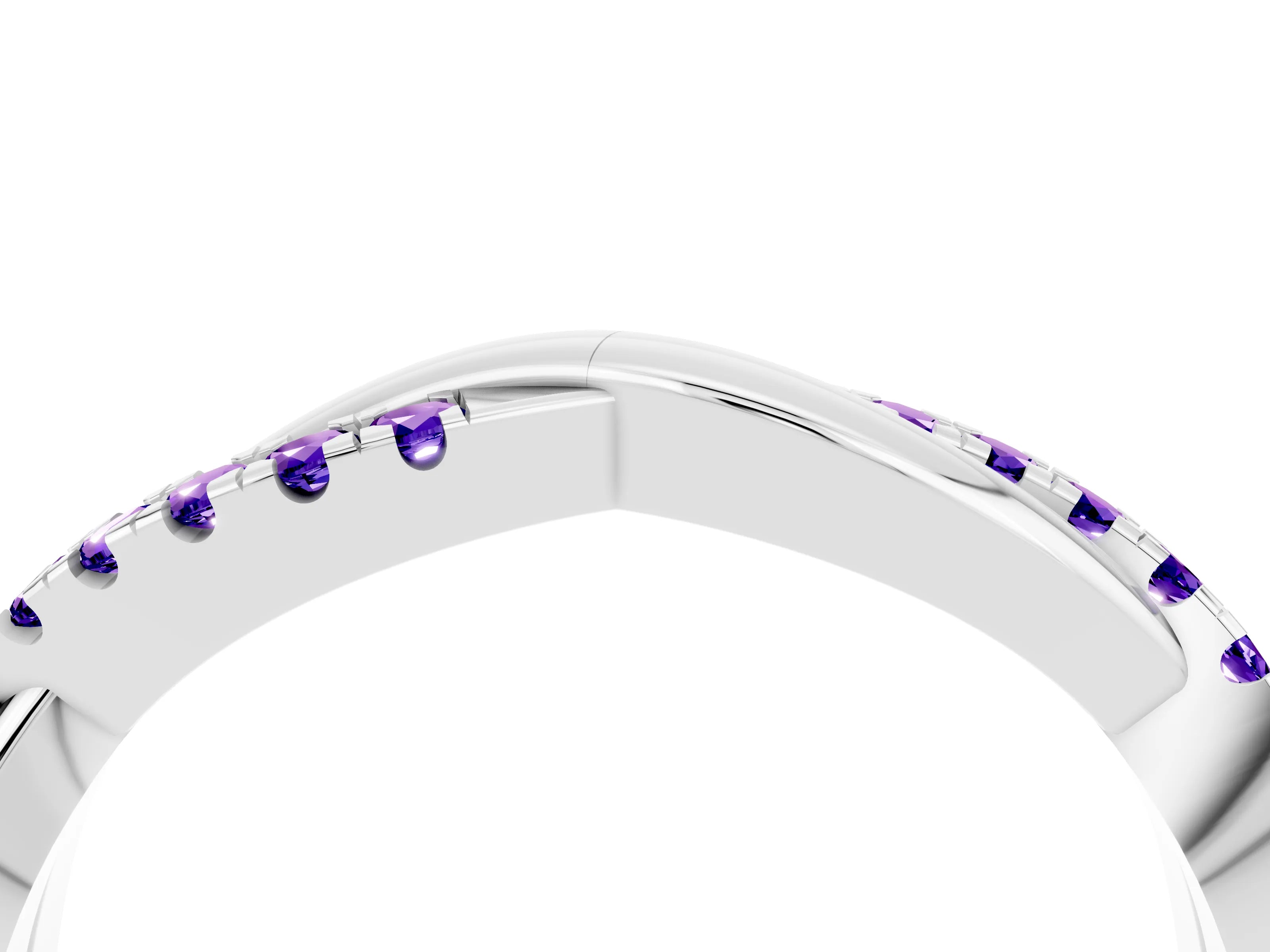 White gold Round Tanzanite Twisted Infinity Band with Prong Setting_10