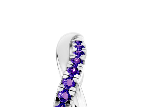 White gold Round Tanzanite Twisted Infinity Band with Prong Setting_11