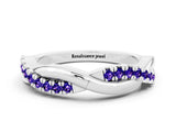 White gold Round Tanzanite Twisted Infinity Band with Prong Setting_6
