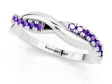 White gold Round Tanzanite Twisted Infinity Band with Prong Setting_7