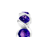 White gold Round Tanzanite Wave Band with Channel Setting and Shared Prongs_11