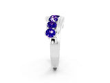 White gold Round Tanzanite Wave Band with Channel and Shared Prong Setting_20