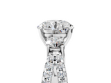 White gold Round Three-Stone Diamond Ring with Pavé Split Shank and Four-Prong Setting_107