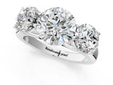 White gold Round Three-Stone Diamond Ring with Prong Setting on a Classic Band_16