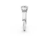 White gold Round Three-Stone Diamond Ring with Prong Setting on a Classic Band_17