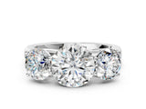 White gold Round Three-Stone Diamond Ring with Prong Setting on a Classic Band_21