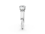 White gold Round Three-Stone Diamond Ring with Prong Setting on a Classic Band_23