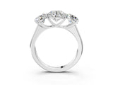 White gold Round Three-Stone Diamond Ring with Prong Setting on a Classic Band_24