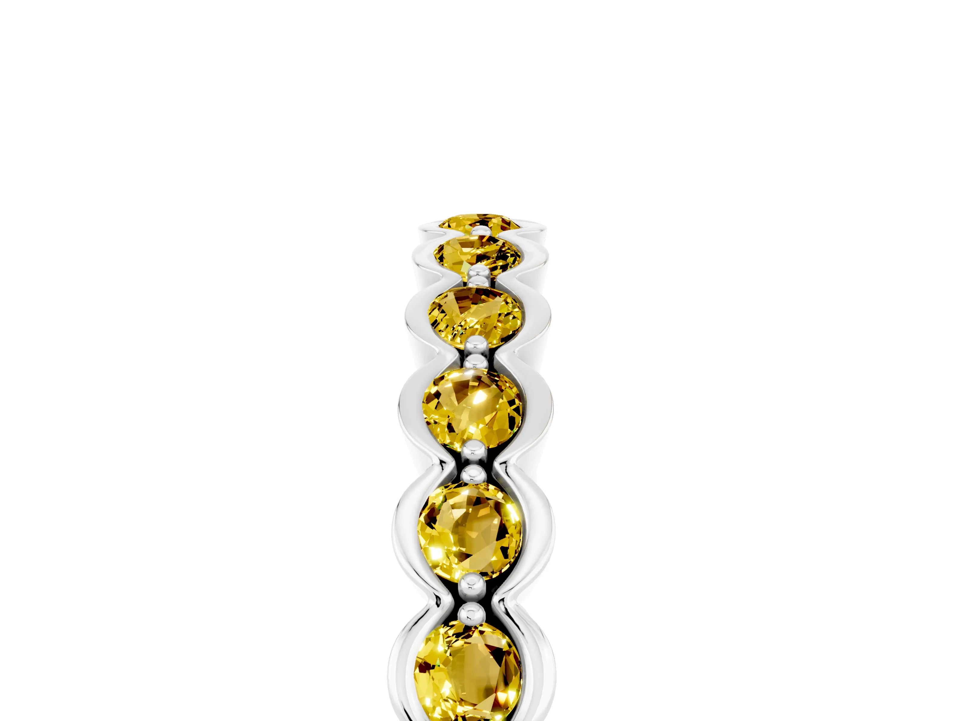 White gold Round Yellow Sapphire Bezel Set Eternity Band_11
