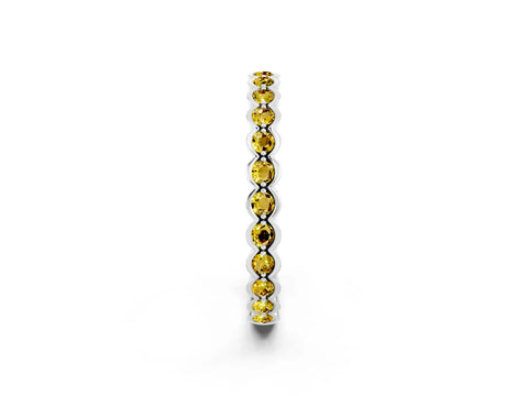 White gold Round Yellow Sapphire Bezel Set Eternity Band_8