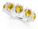 White gold Round Yellow Sapphire Channel Set Band with X-Prong Detail_7