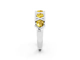 White gold Round Yellow Sapphire Channel Set Band with X-Prong Detail_8