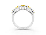 White gold Round Yellow Sapphire Channel Set Band with X-Prong Detail_9