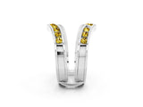 White gold Round Yellow Sapphire Channel-Set Chevron Band_20