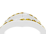 White gold Round Yellow Sapphire Channel-Set Chevron Band_22
