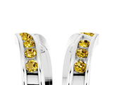 White gold Round Yellow Sapphire Channel-Set Chevron Band_23