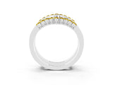 White gold Round Yellow Sapphire Chevron Contour Band with Prong Setting_21