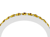 White gold Round Yellow Sapphire Curved Wedding Band with Channel Setting_22